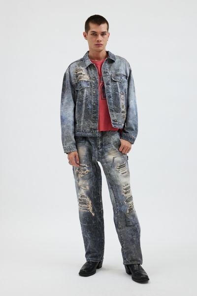 GUESS ORIGINALS Printed Mending Denim Jacket