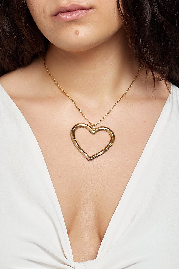 Shop Deux Lions Jewelry Lulu Heart Necklace In Gold, Women's At Urban Outfitters