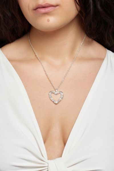 Shop Deux Lions Jewelry Lulu Freshwater Pearl Heart Necklace In Silver, Women's At Urban Outfitters