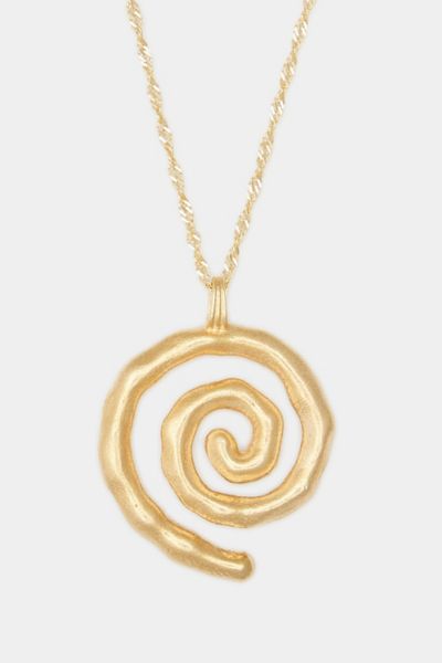 Deux Lions Jewelry Sacred Spiral Necklace In Gold, Women's At Urban Outfitters In Gold