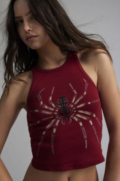 Gracie Spider Graphic Crop Tank Top