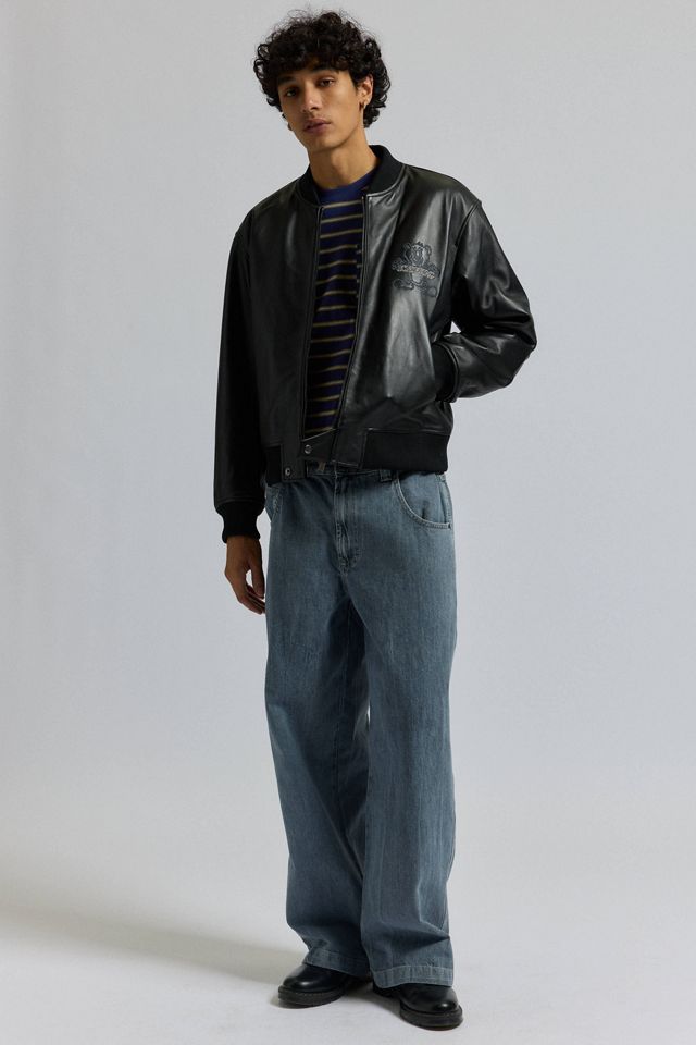 ICEBERG Leather Bomber Jacket | Urban Outfitters