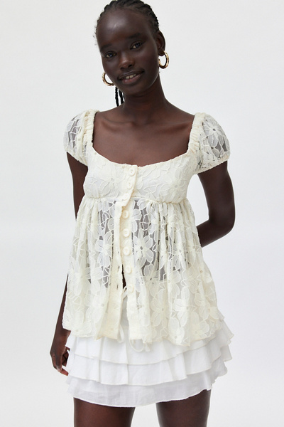 Kimchi Blue Loren Lace Babydoll Top | Urban Outfitters