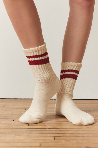 Athletic Striped Scrunch Crew Socks