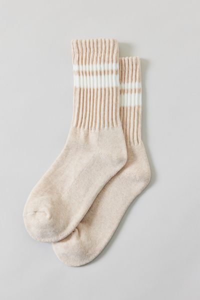 Athletic Striped Scrunch Crew Socks
