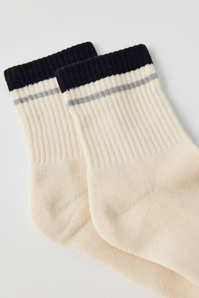 Double Striped Quarter Crew Sock