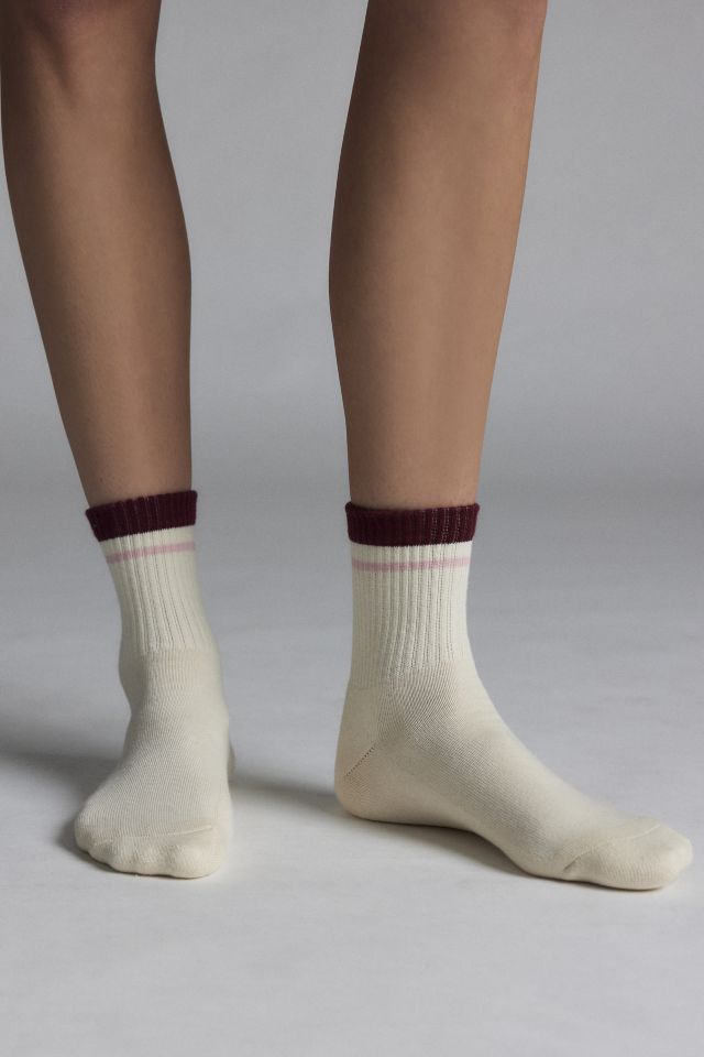 Double Striped Quarter Crew Sock #1