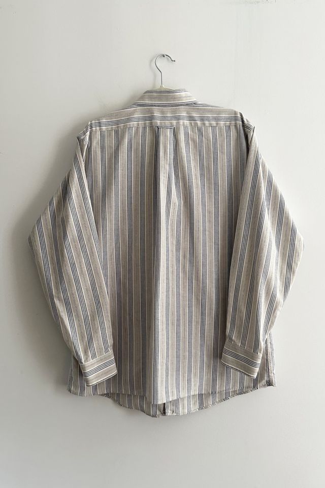 Vintage Khaki Variegated Stripe Oxford Shirt | Urban Outfitters