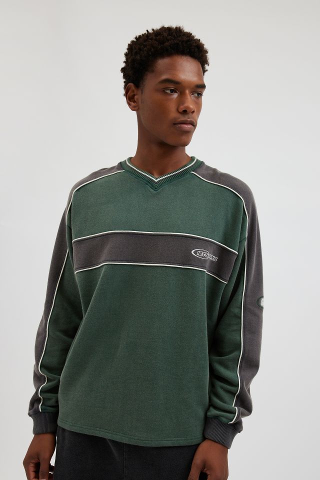 iets frans… Retro Paneled V-Neck Sweatshirt #1