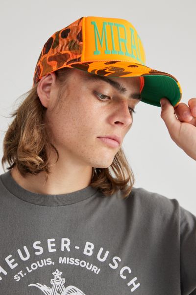Urban Outfitters Miracle Camo Trucker Hat In Neon Orange Camo, Men's At  In Yellow