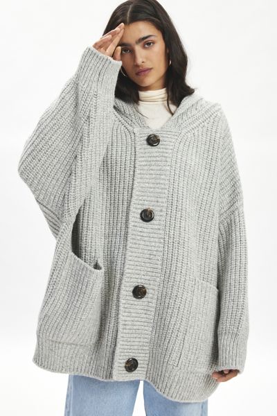 Trunk Project Hoodie Waffle Knit Cardigan