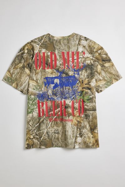 Urban Outfitters Old Milwaukee Logo Graphic Camo Tee In Assorted, Men's At