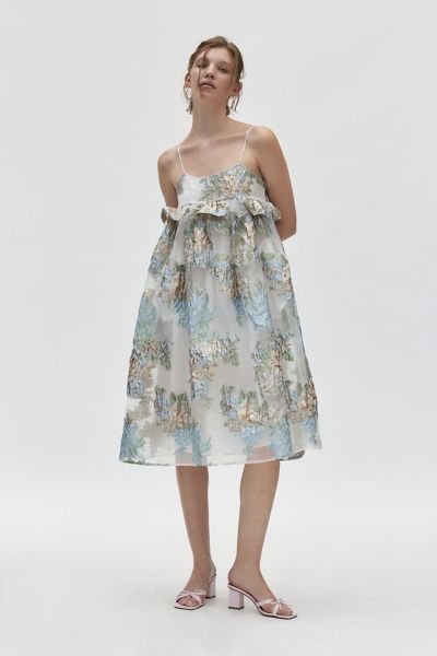 sister jane barn flower jacquard midi dress