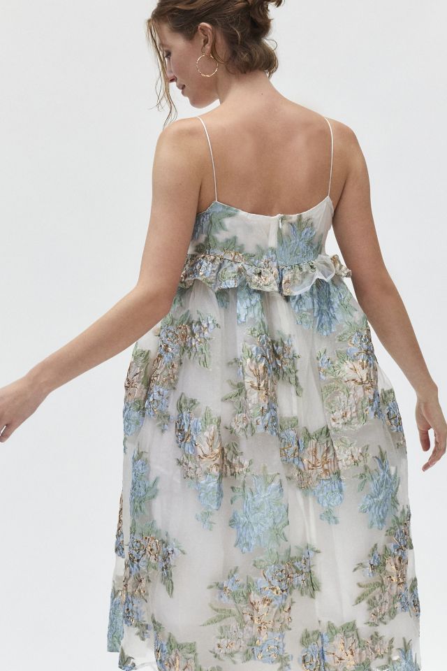 Sister Jane Barn Flower Jacquard Midi Dress | Urban Outfitters