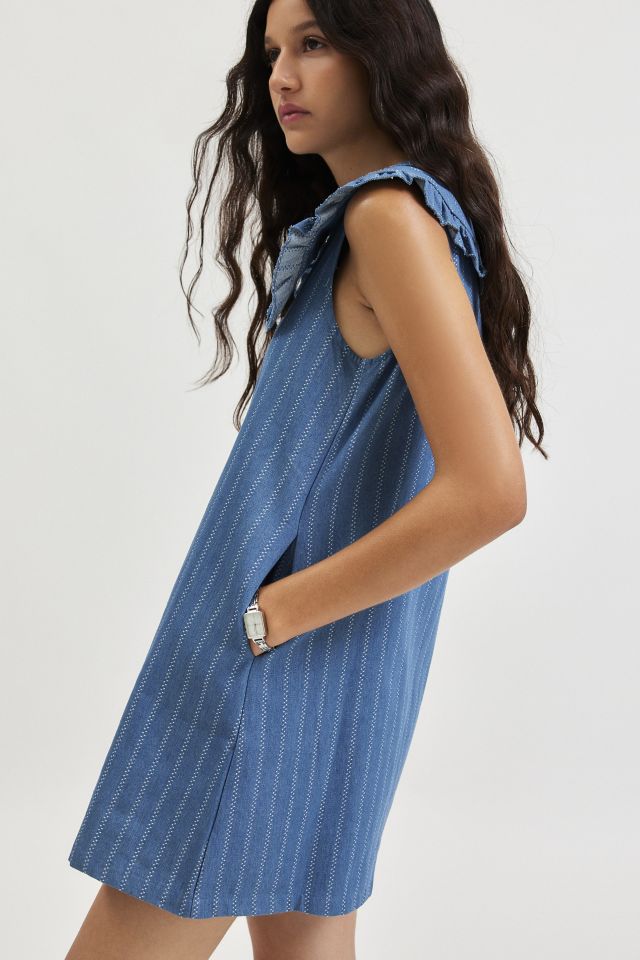 Ghospell Deborah Striped Denim Mini Dress | Urban Outfitters