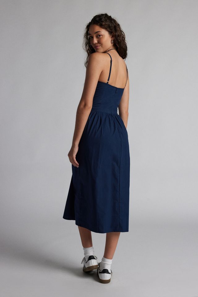 Motel Krista Poplin Drop Waist Midi Dress #2
