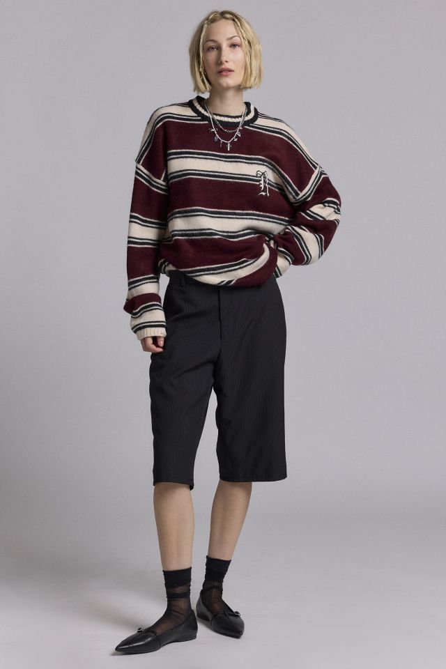 The Ragged Priest Embroidered Monogram Striped Crew Neck Sweater #2