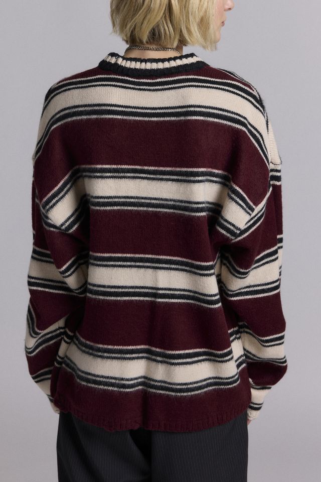 The Ragged Priest Embroidered Monogram Striped Crew Neck Sweater #3