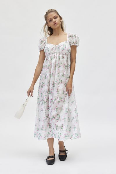 for love & lemons remi sheer babydoll midi dress