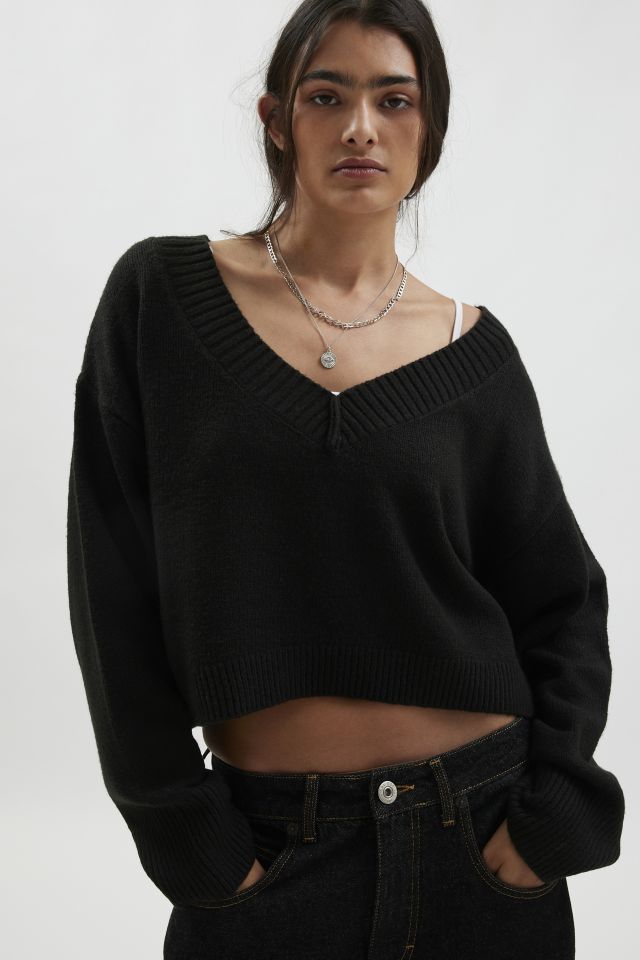 BDG Jenna Cropped V-Neck Sweater #1