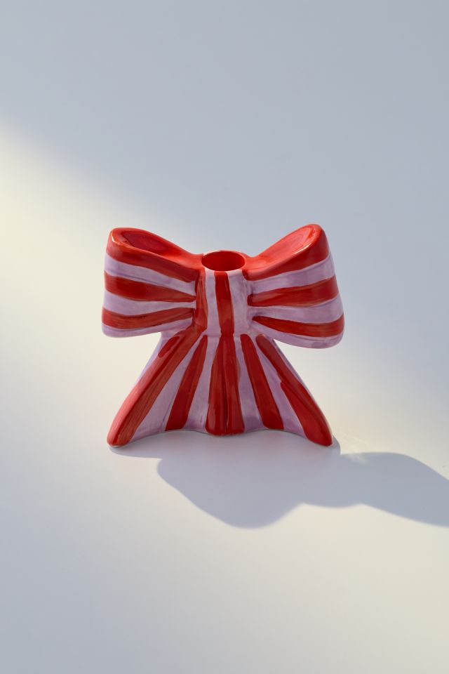 DOIY Striped Bow Taper Candle Holder #2