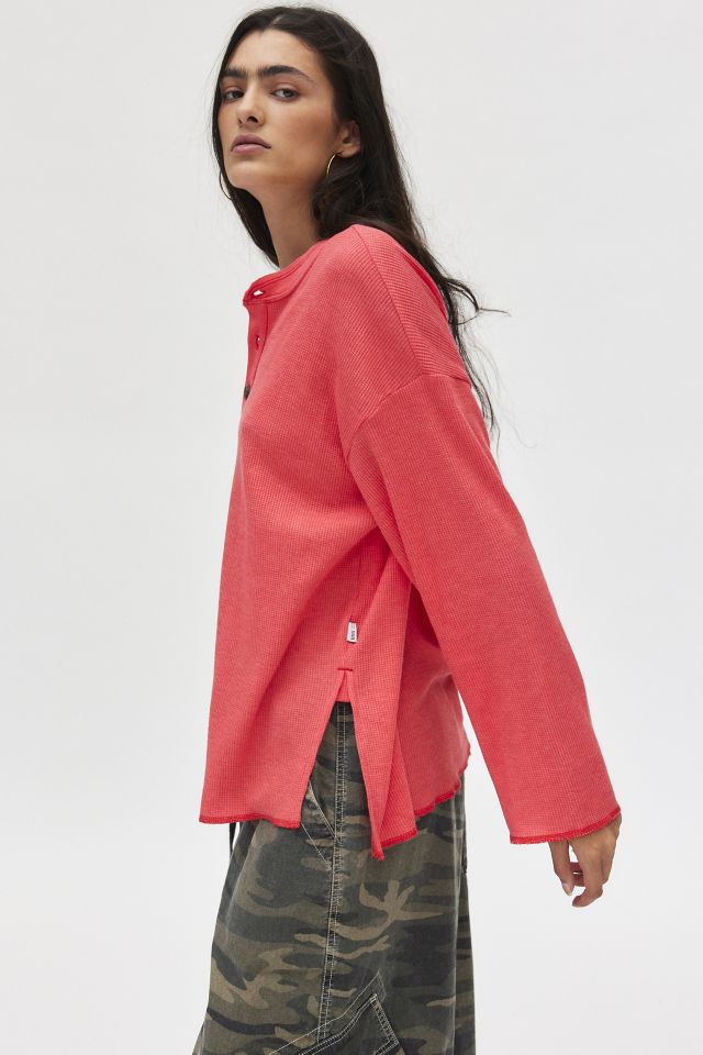 BDG Theo Oversized Waffle Knit Long Sleeve Tee #1