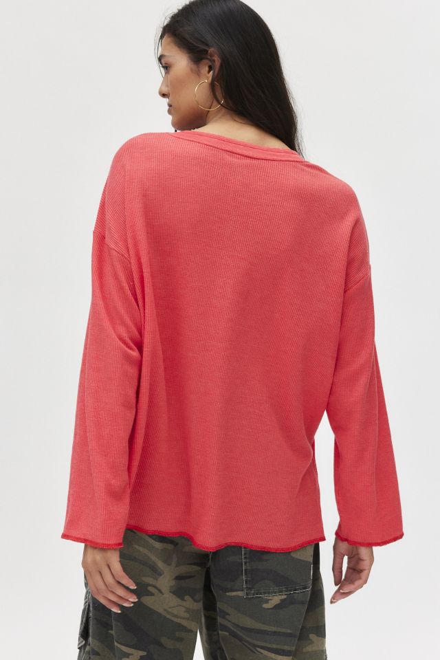 BDG Theo Oversized Waffle Knit Long Sleeve Tee #3