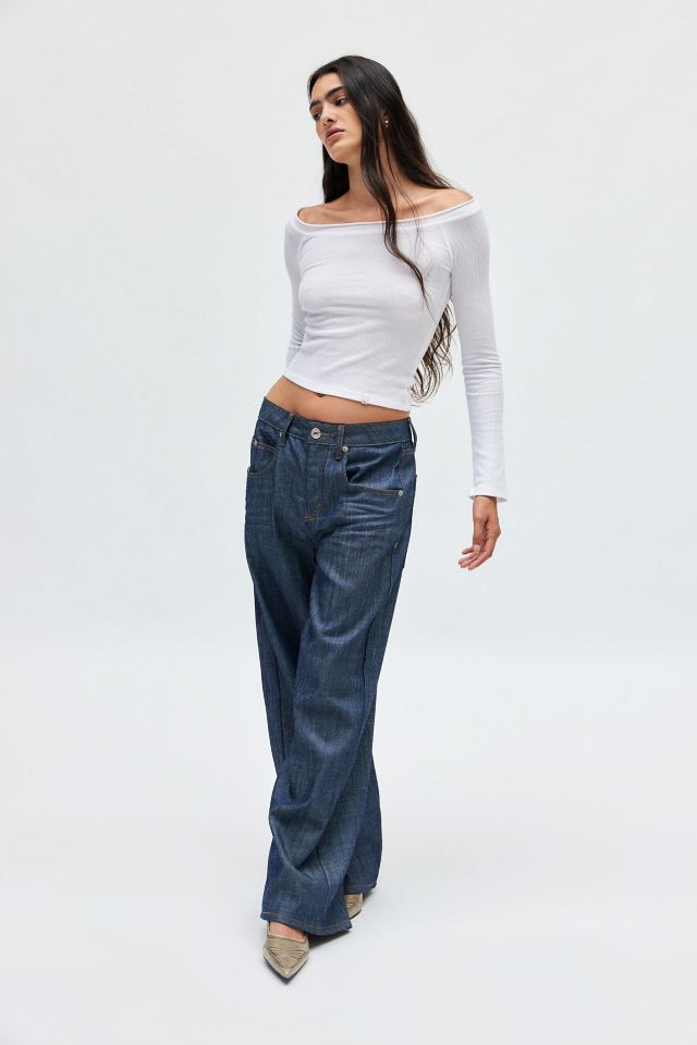 BDG Stella Boatneck Waffle Knit Tee #1