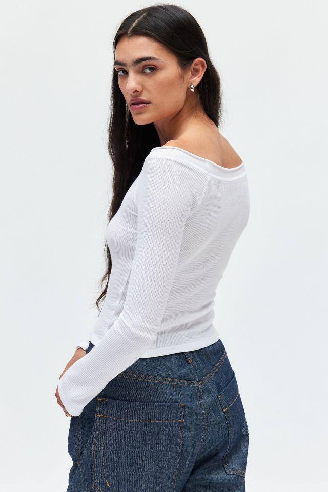 BDG Stella Boatneck Waffle Knit Tee #2