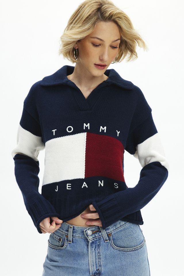 Tommy Jeans Collared Logo Flag Rugby Sweater #1