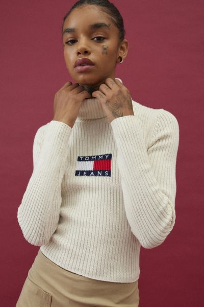 Tommy Jeans Mélange Flag Logo Turtleneck Sweater