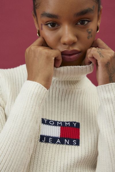 Tommy Jeans Mélange Flag Logo Turtleneck Sweater