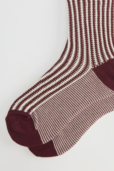 Pinstripe Knit Crew Sock