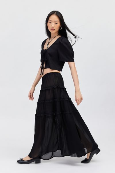 Motel Norah Tiered Maxi Skirt