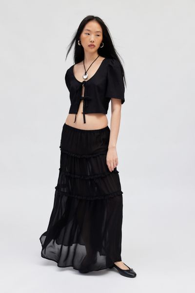 Motel Norah Tiered Maxi Skirt