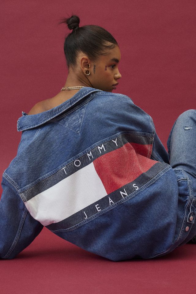 Tommy Jeans Daisy Oversized Colorblocked Denim Jacket #1