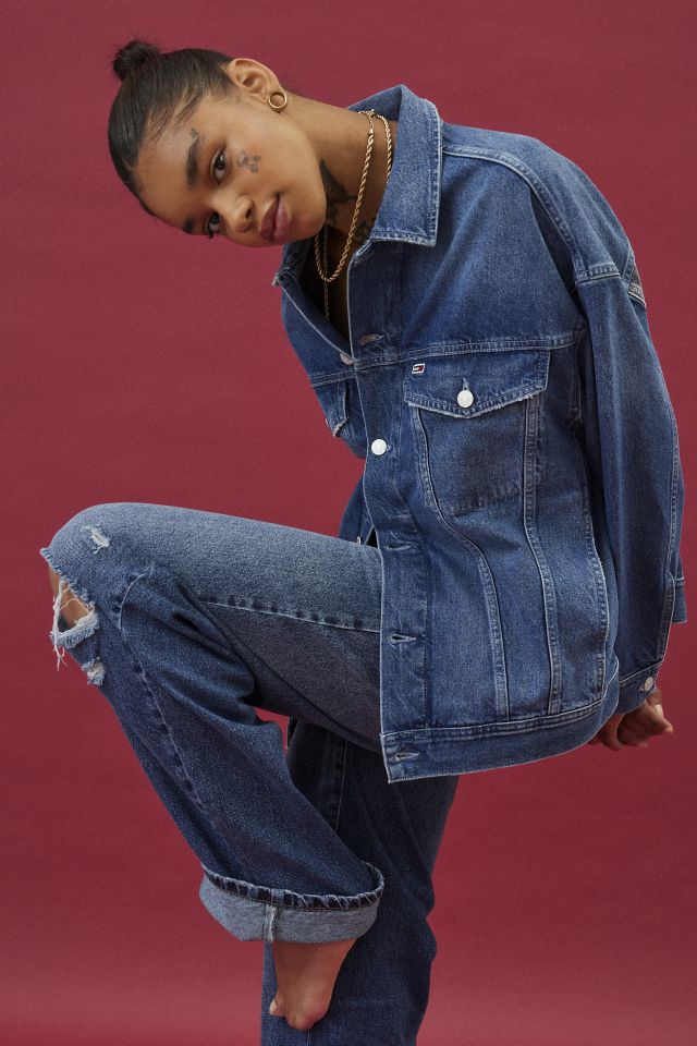 Tommy Jeans Daisy Oversized Colorblocked Denim Jacket #3