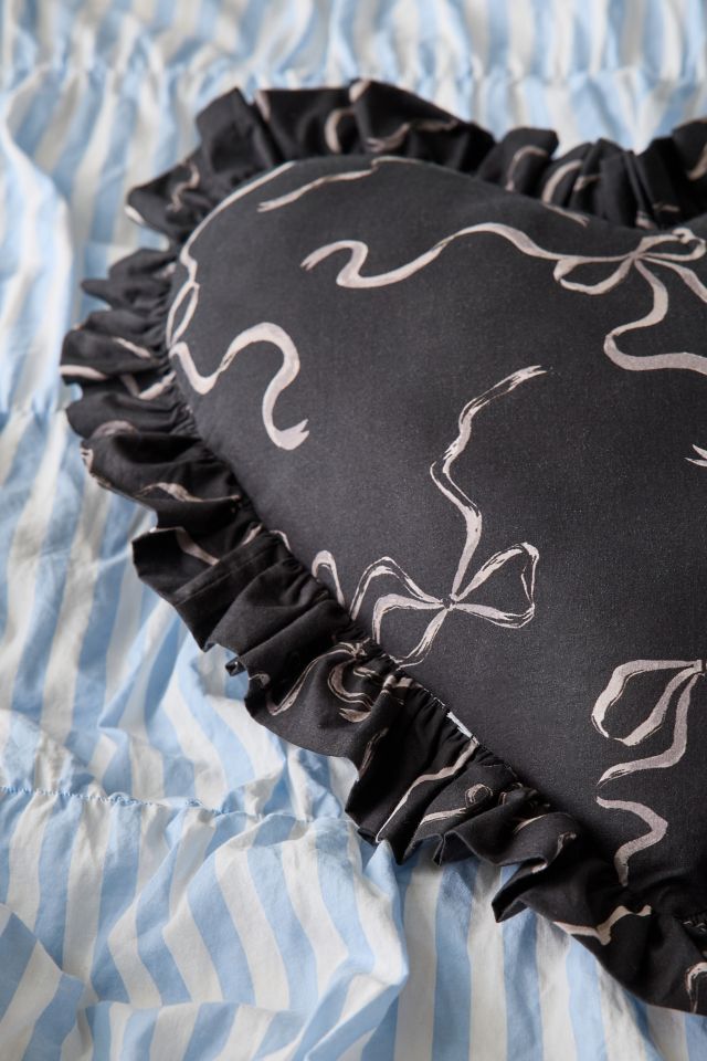 Ruffle Heart Cotton Throw Pillow #1
