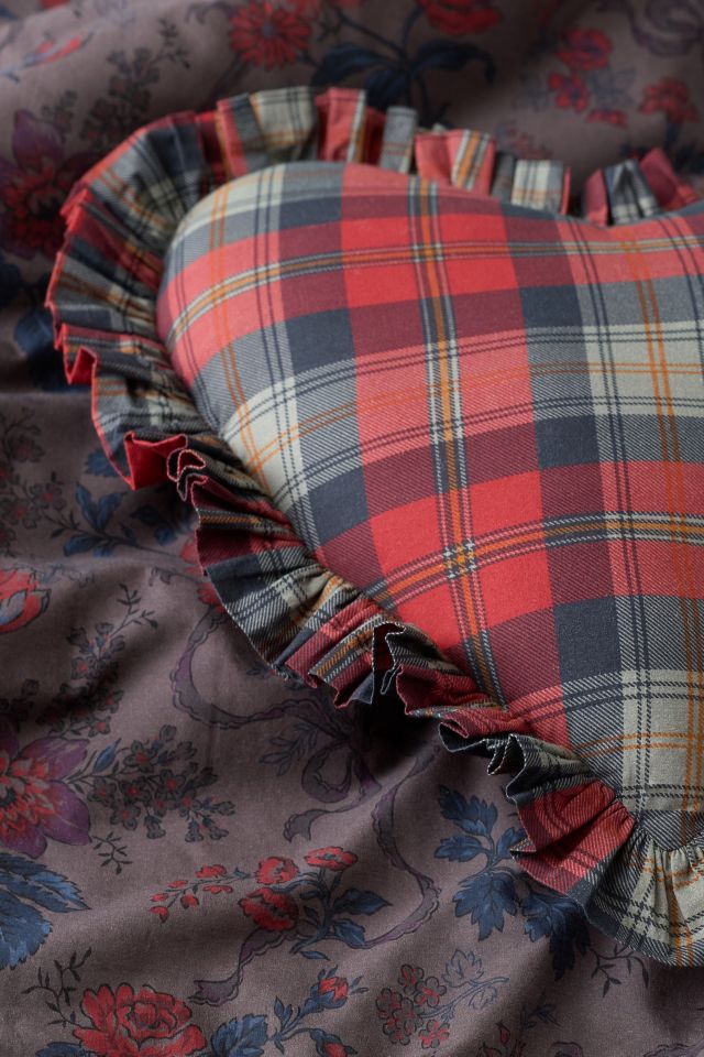 Ruffle Heart Cotton Throw Pillow #1