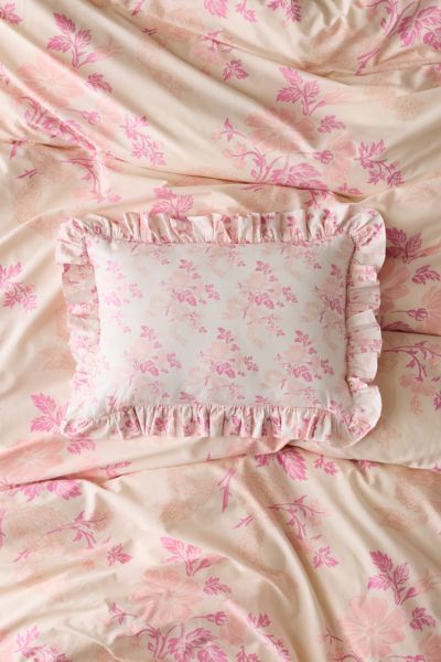 Urban Outfitters Cotton Ruffle Bolster Pillow In Pink Juliette At  In Pink