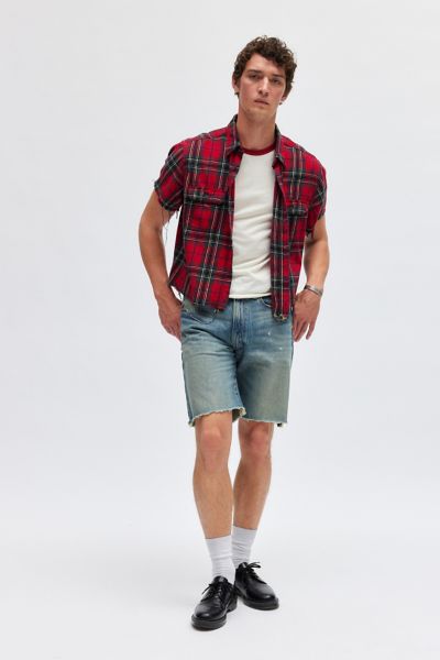 Urban Renewal Remade Cropped Boxy Flannel Shirt