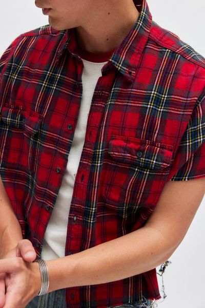 Urban Renewal Remade Cropped Boxy Flannel Shirt