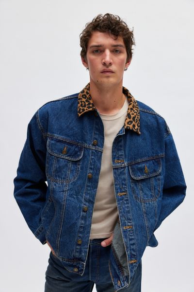 Urban Renewal Remade Leopard Collar Denim Jacket