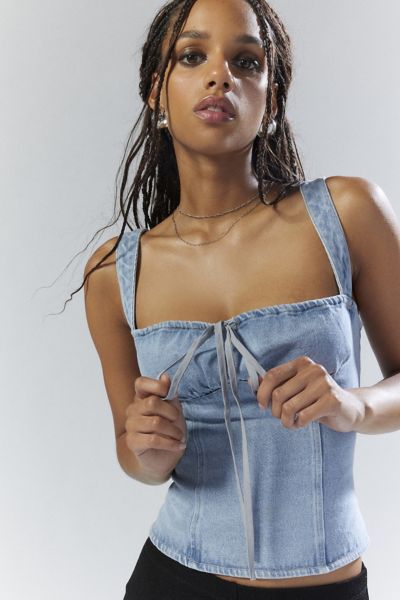 Haut Corset en Denim Daydream Lioness Urban Outfitters Canada