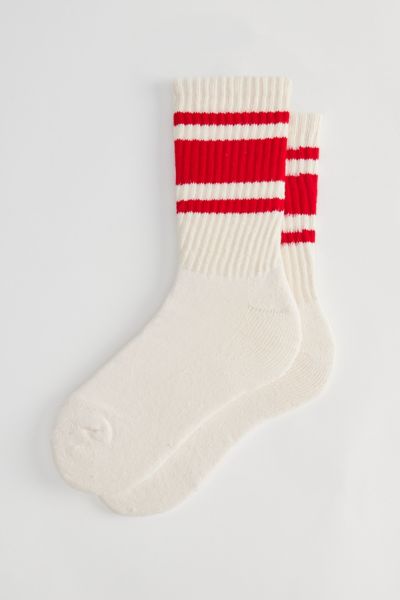 American Trench Retro Stripe Crew Sock In Red, Men's At Urban Outfitters