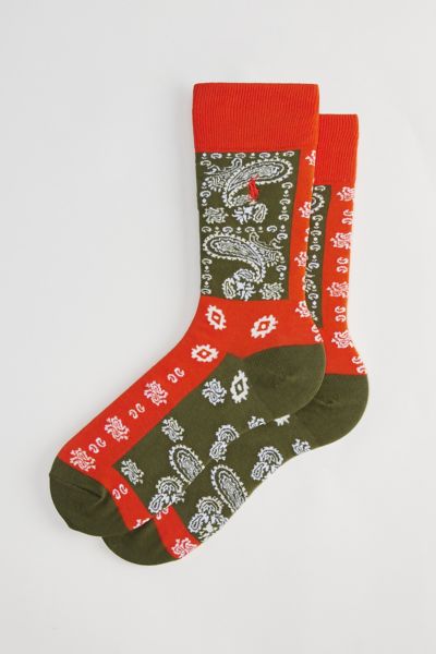 Polo Ralph Lauren Red Rocks Paisley Slack Sock In Olive, Men's At Urban Outfitters