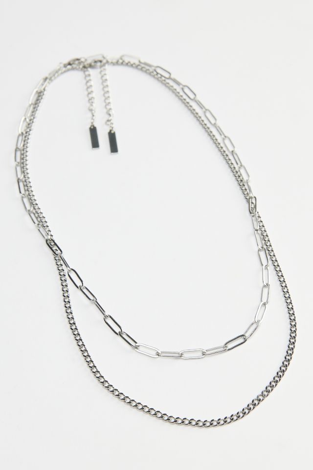 Maddox Stainless Steel Layered Chain Necklace Urban Outfitters 5817