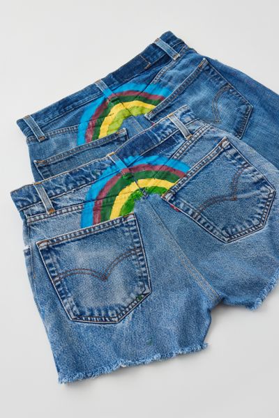 Urban Renewal Remade Levi's Rainbow Denim Short