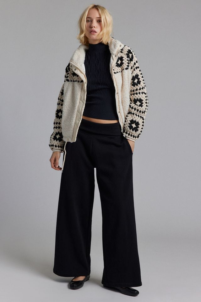 BLANKNYC Carried Away Crochet + Fleece Jacket #1
