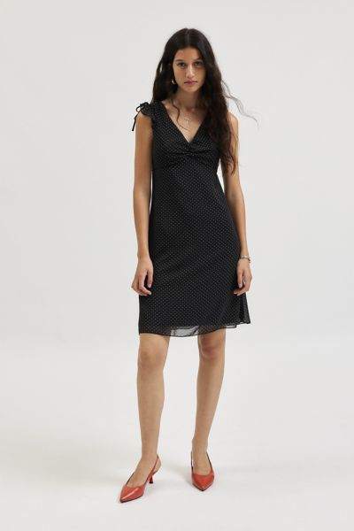 urban renewal remnants polka dot mesh mini dress